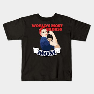 Mothers day, World's Most Badass MOM Kids T-Shirt